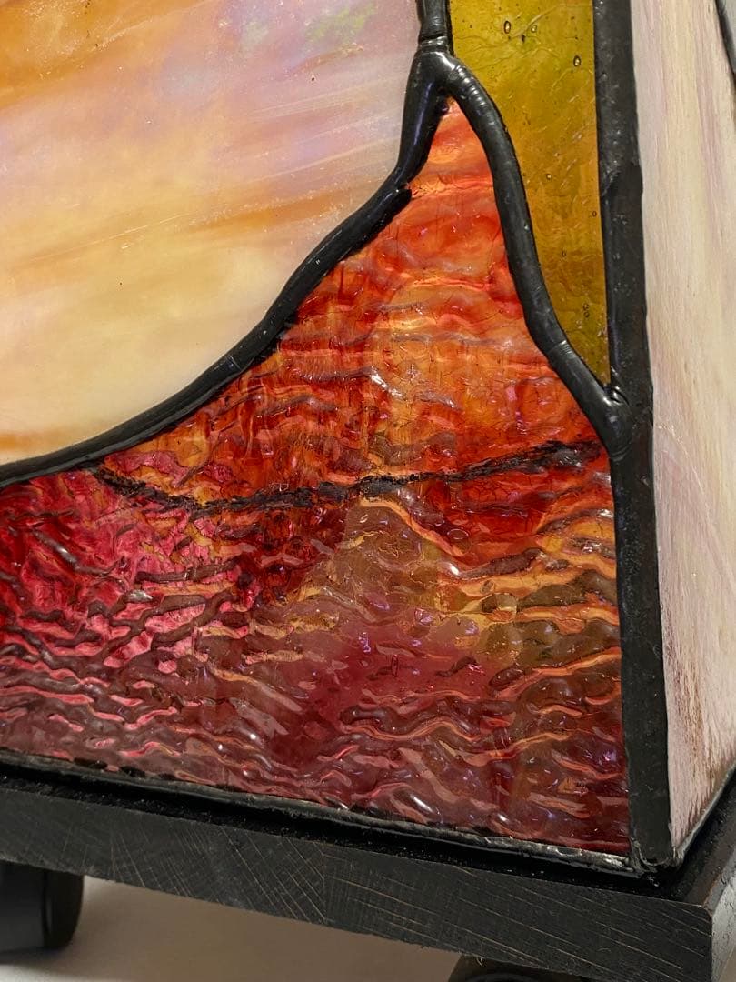 2388❣️ ステンドグラス　行燈　キャスター　付き　2点　セット