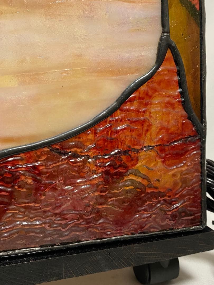 2388❣️ ステンドグラス　行燈　キャスター　付き　2点　セット