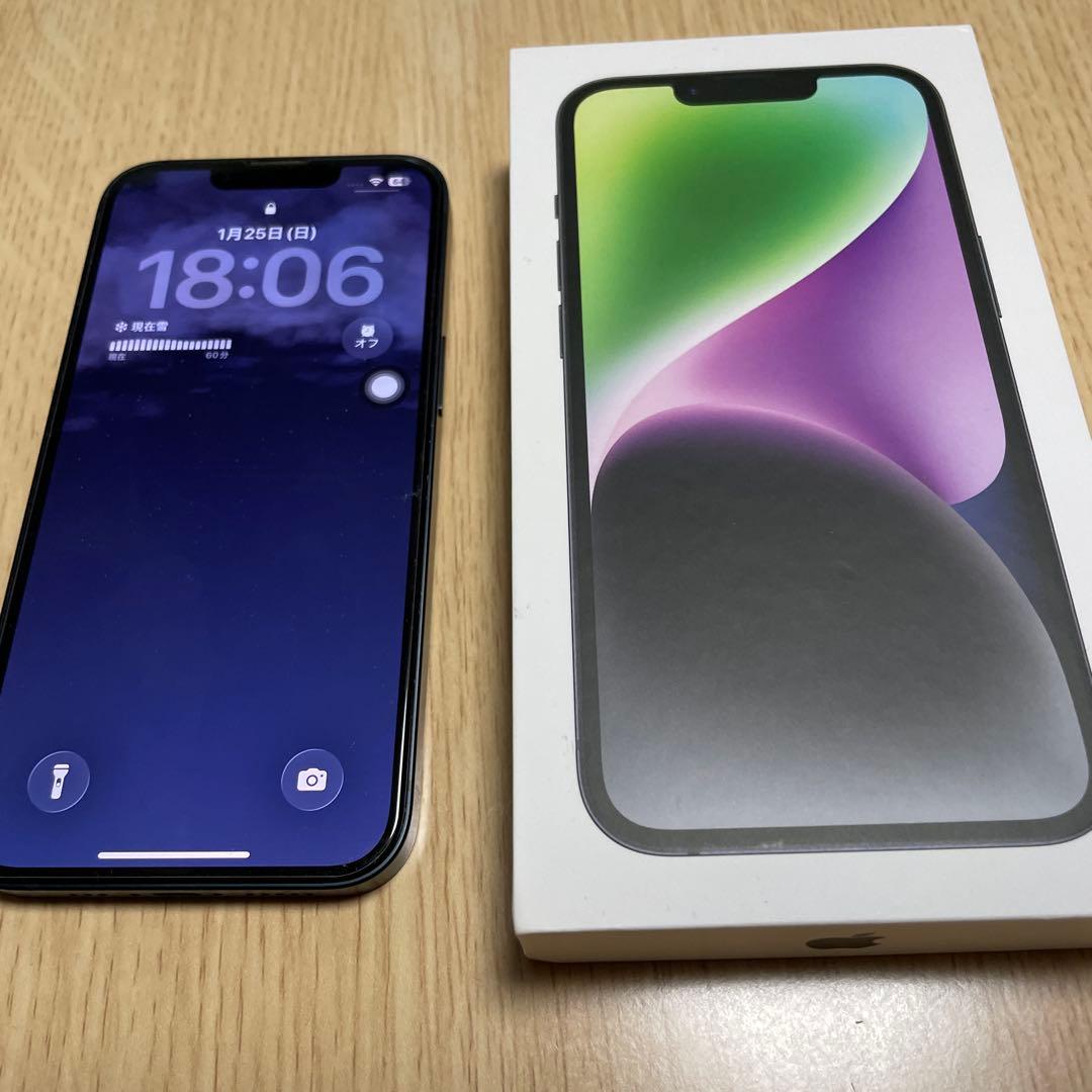 【カメラ難あり】 iPhone 14 ミッドナイト 本体箱付き