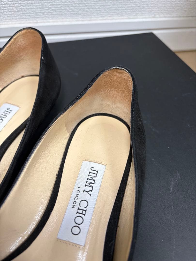 JIMMY CHOO ジミーチュウ ポインテッドトゥ フラットシューズ ブラック