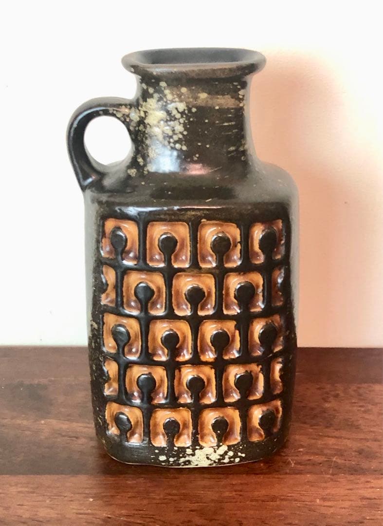 東ドイツ　Germany ビンテージ　ハンドル付き花瓶 Fat Lava