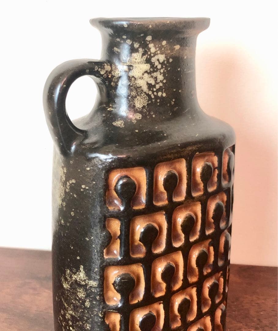 東ドイツ　Germany ビンテージ　ハンドル付き花瓶 Fat Lava