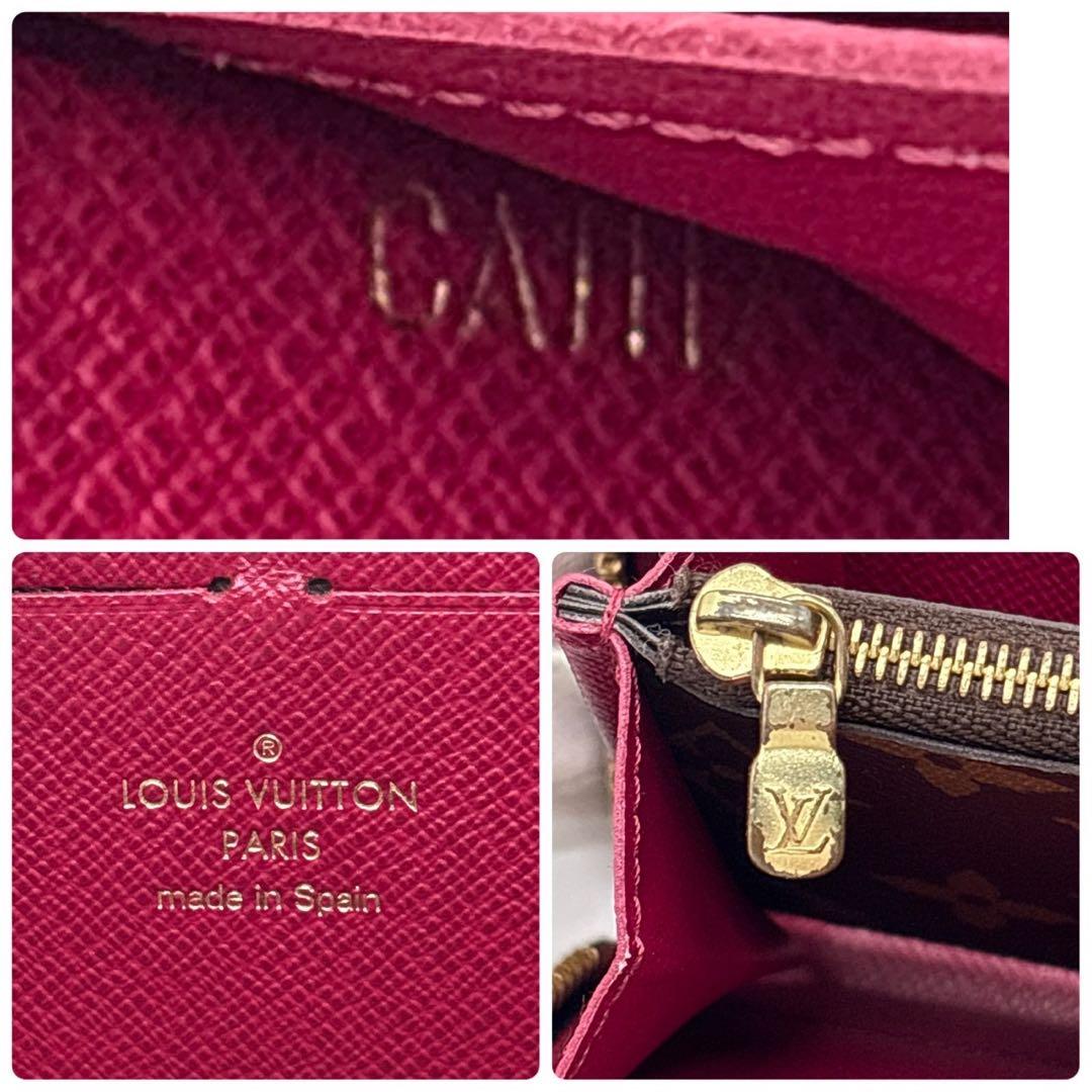 極美品 ルイヴィトン ポルトフォイユクレマンス モノグラム ブラウンM60742