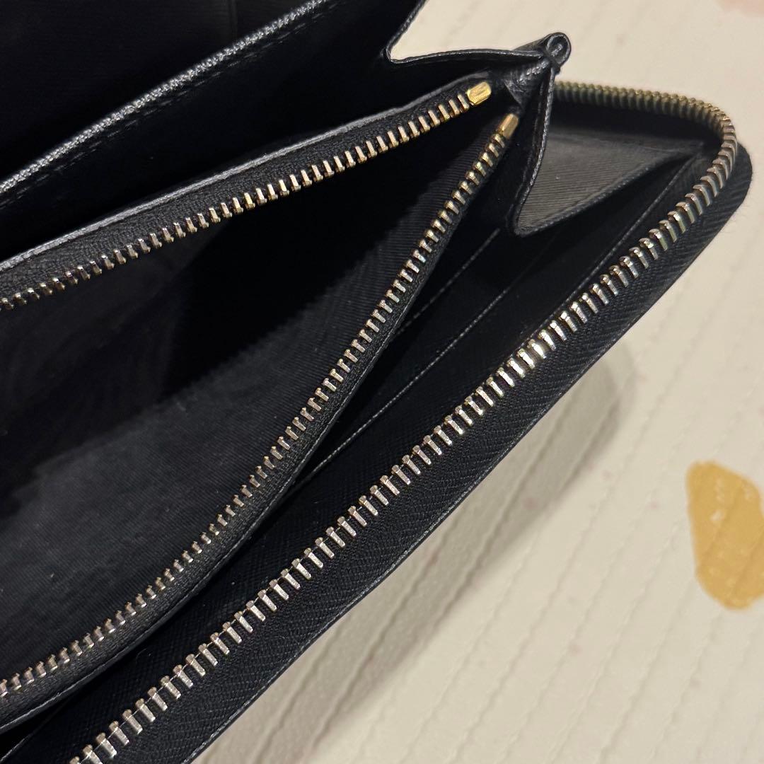 d*n様 PRADA プラダ 長財布 サフィアーノ ブラック 1M1188