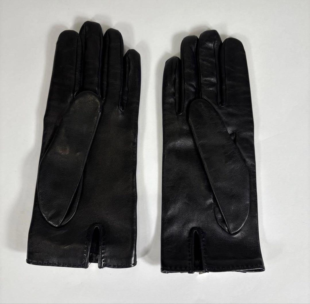 【定価約20万円】【新品未使用】HERMES手袋レザー 羊革 シルバー箱付き