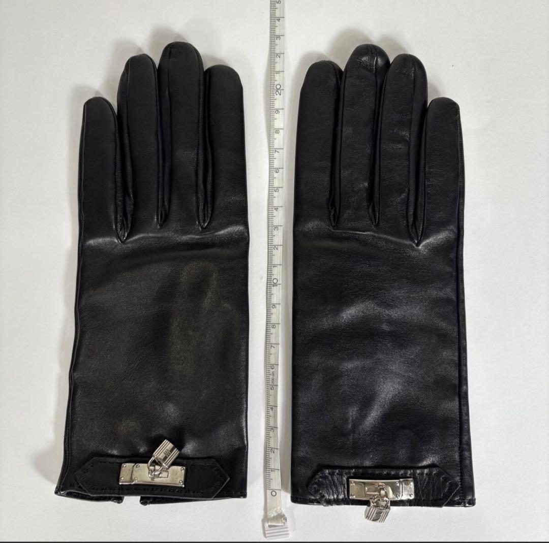 【定価約20万円】【新品未使用】HERMES手袋レザー 羊革 シルバー箱付き