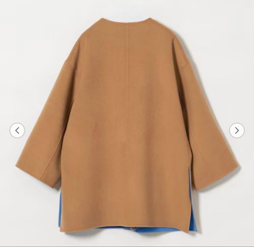 バイカラー　リバーミドルコート　コバルト