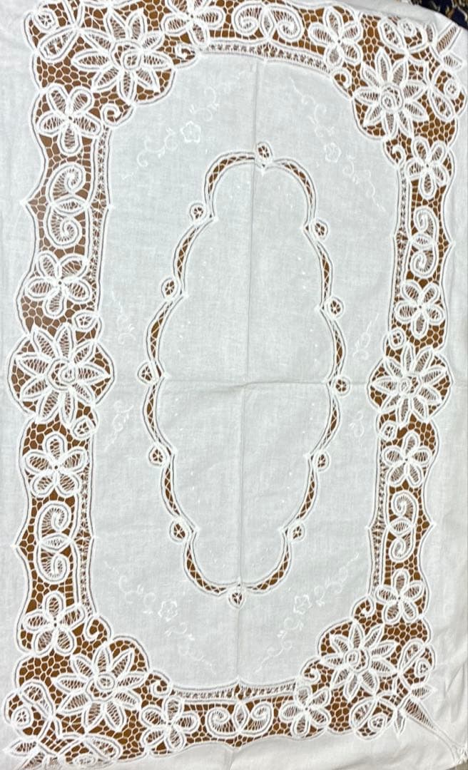 ホワイトコットン テーブルクロス レース