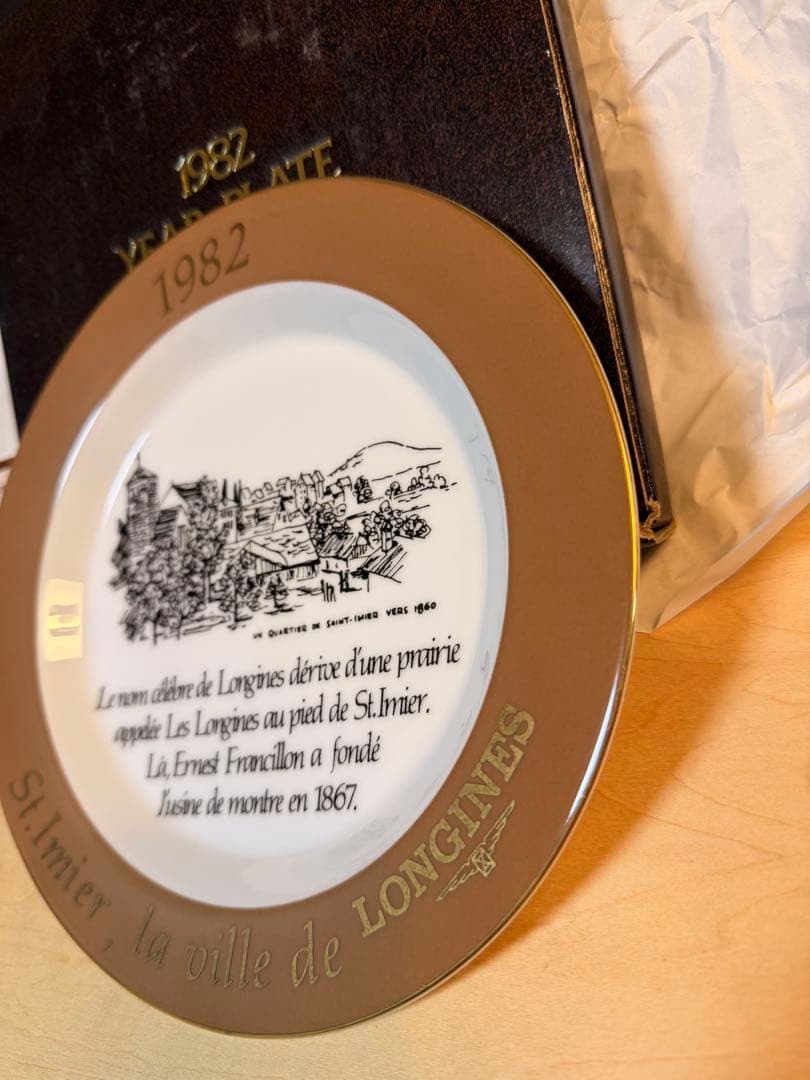 【希少・箱付き】LONGINESロンジン1982YEARPLATE 記念プレート