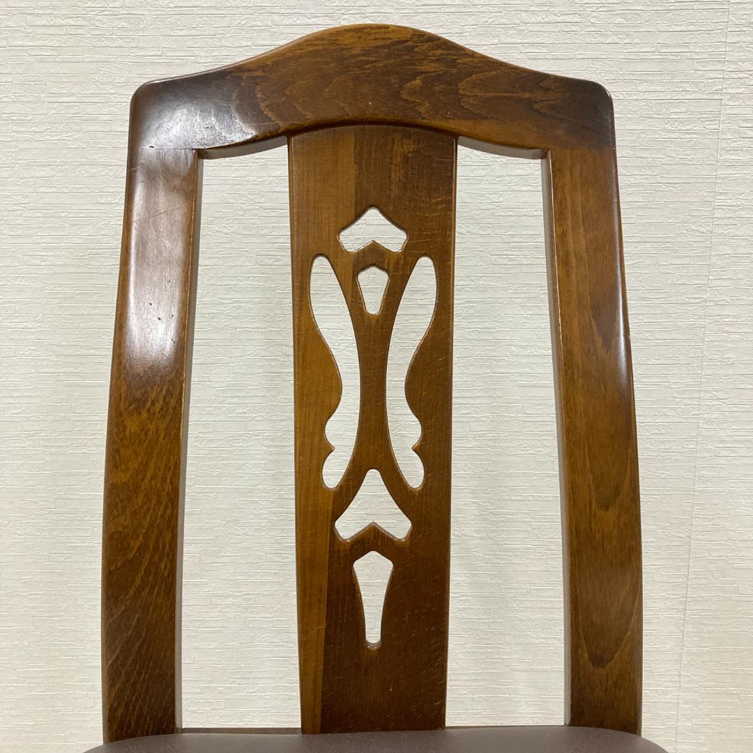 【カリモク】コロニアル　透かし彫り　ダイニングチェア　椅子　２脚セット　A