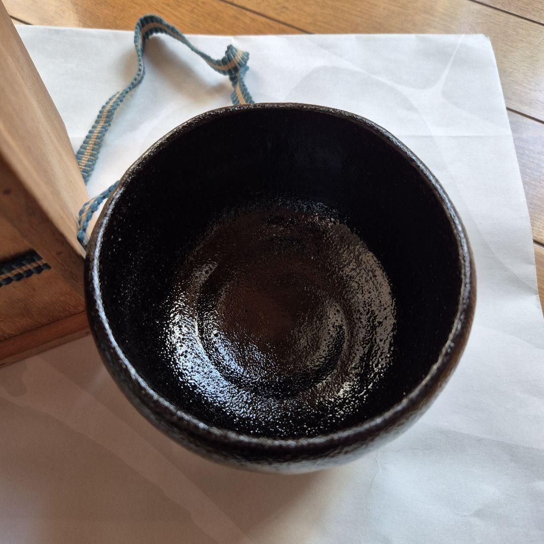 黒茶碗 (楽)木製箱付き佐々木