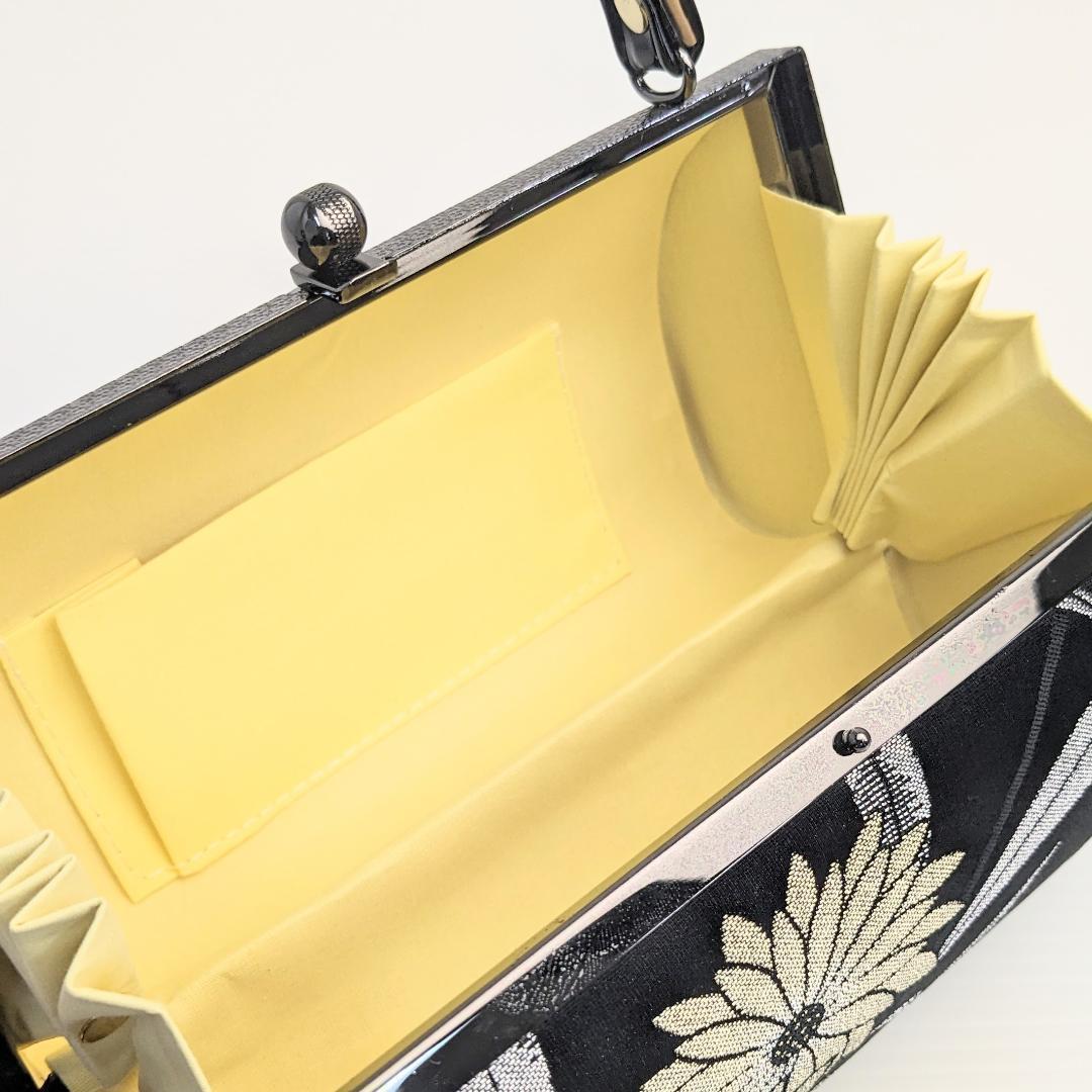 和装 草履バッグセット 帯地 黒×金 3枚芯 フリーサイズ k19-3