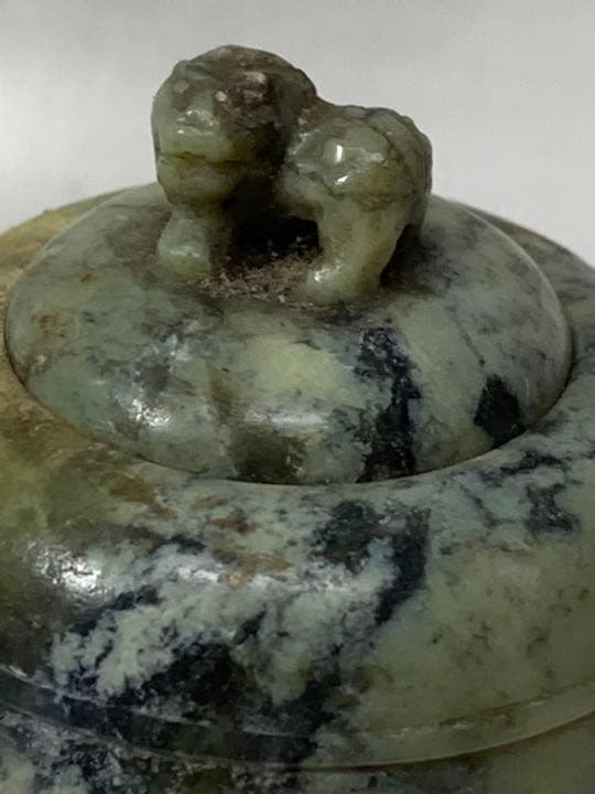 石香炉・小さな石材彫刻・香道具・蓋付き・骨董・蔵出し
