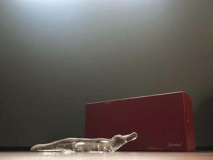 BACCARATバカラ/美品　純正箱付 45cm 「緑の涙」クロコダイル　ワニ