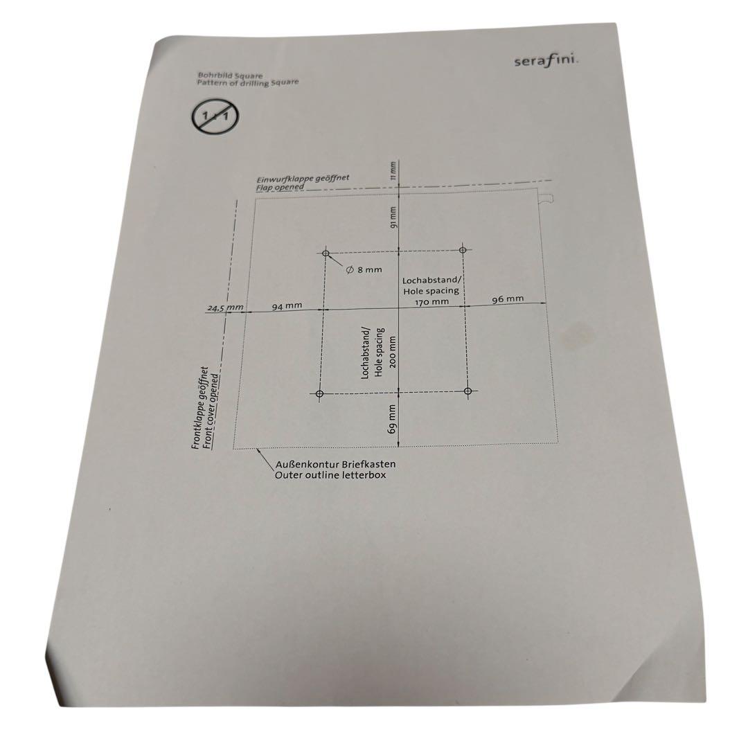 ドイツ製 Serafini 高級 メールボックス 鍵付き 未使用品 アイボリー