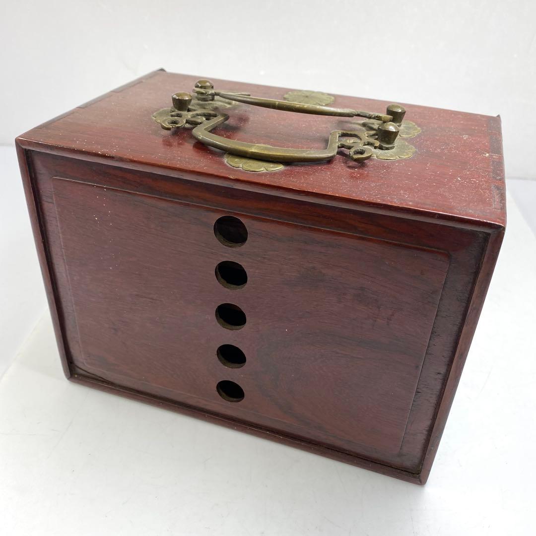 時代骨製　麻雀牌　唐木箱付　約1360g 東Y7-0312☆2Fトヒト