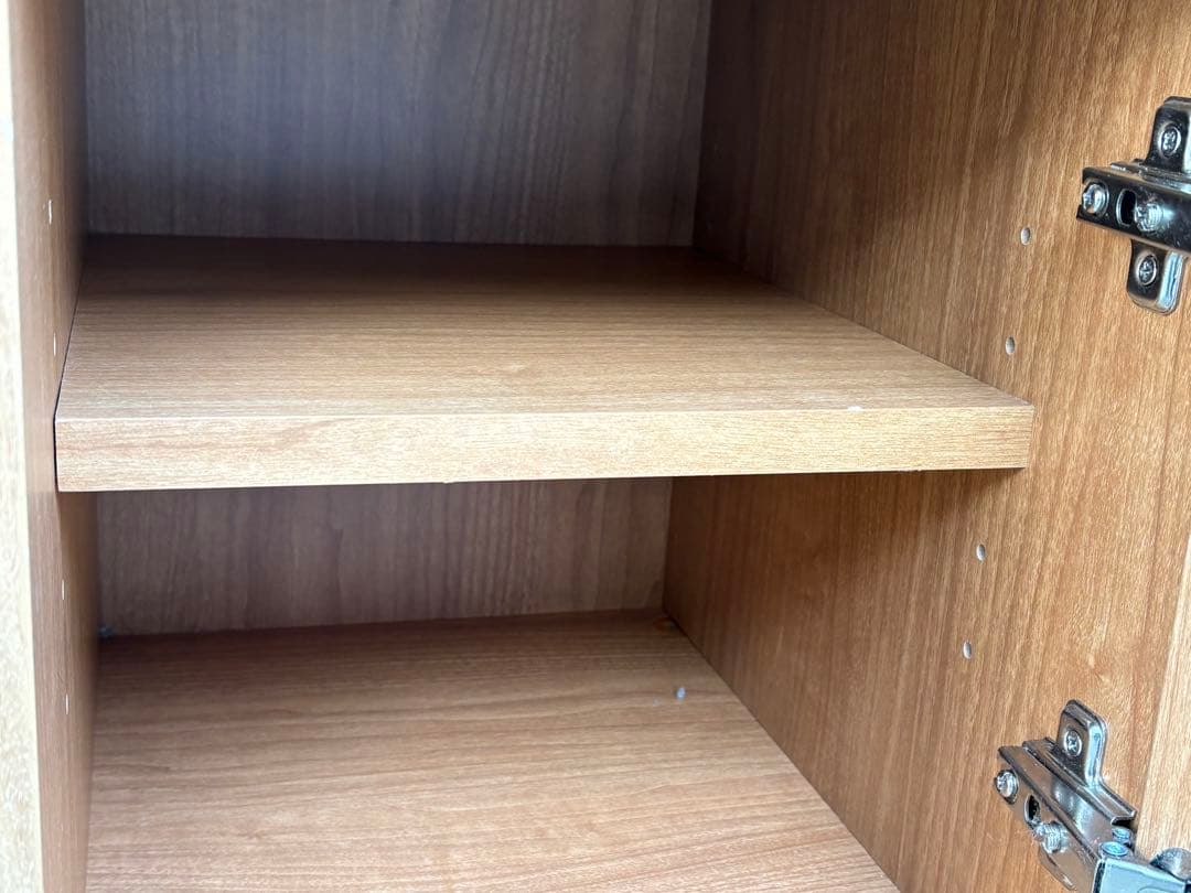 ローボード テレビボード リビングボード ガラス扉 ナチュラル キャスター付