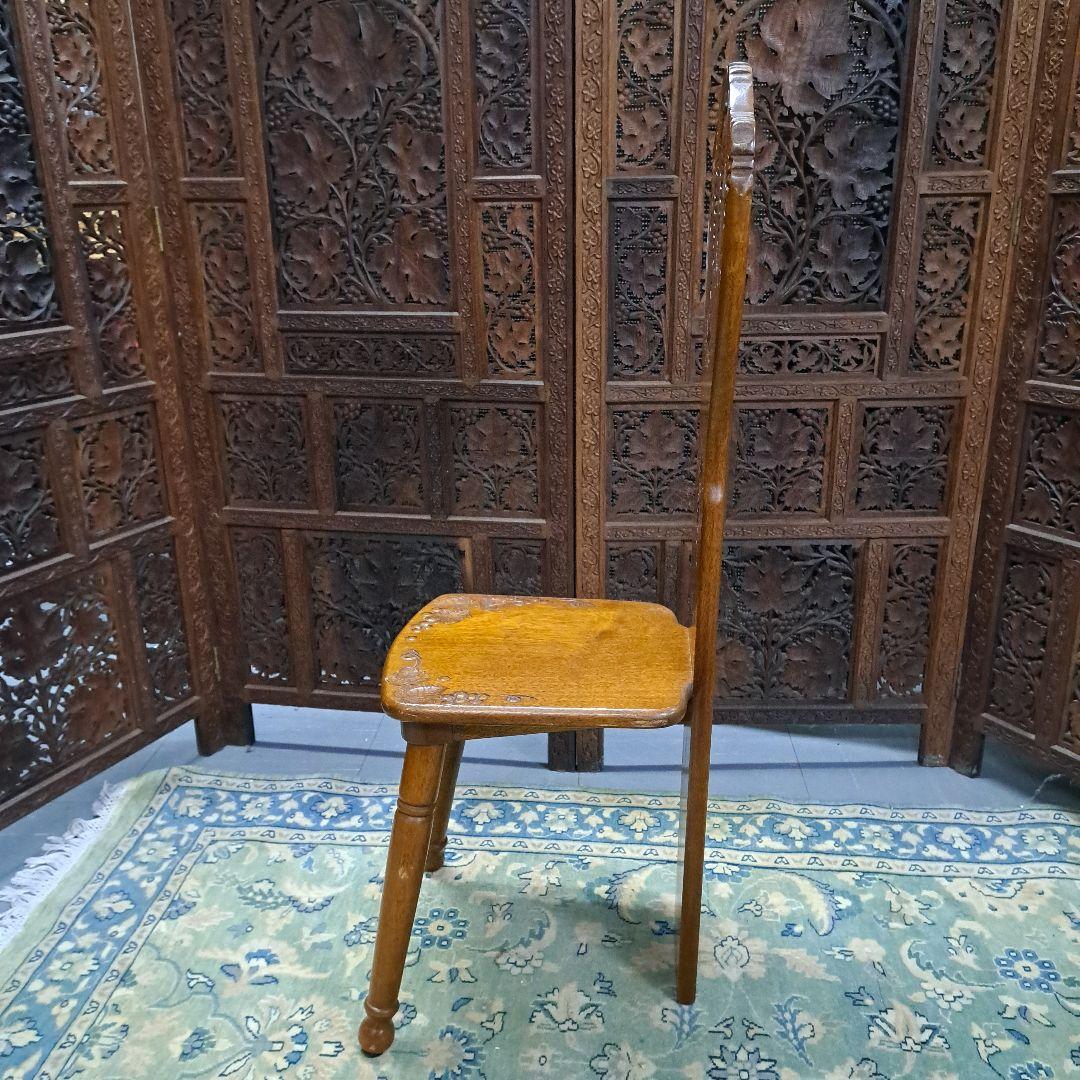 ♡D&A YOSHIKAWA　ブドウの木彫り　木製チェア　花台 飾り棚♡