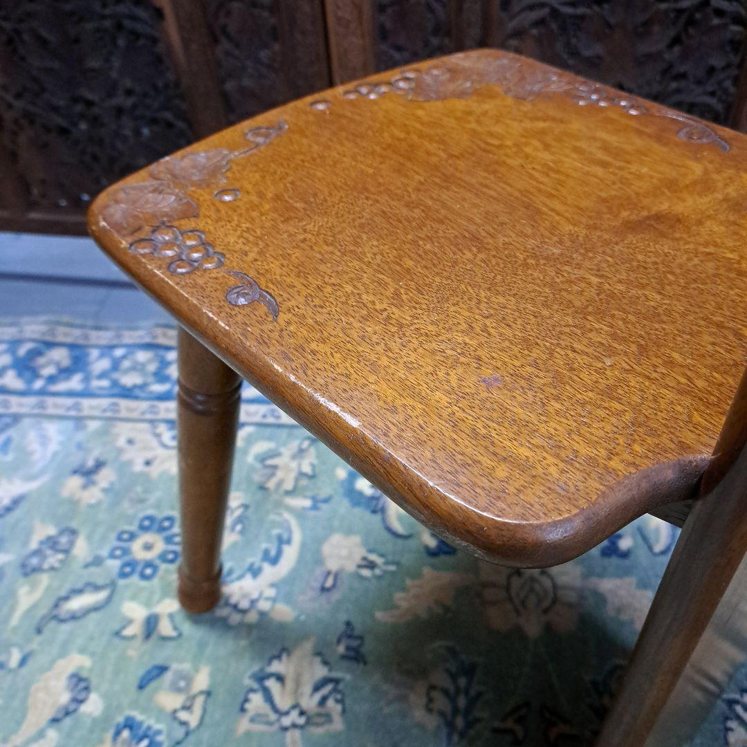 ♡D&A YOSHIKAWA　ブドウの木彫り　木製チェア　花台 飾り棚♡