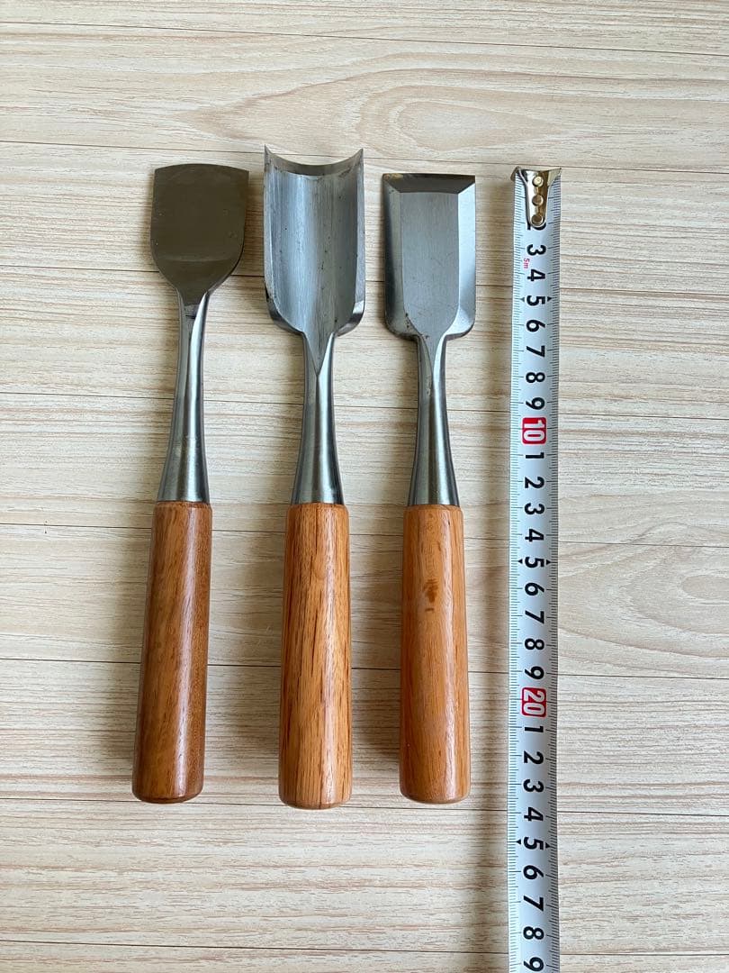 氷彫刻用 ノミ 鑿 5本セット（ケース付き） 彫刻刀 板前 和食用　氷細工