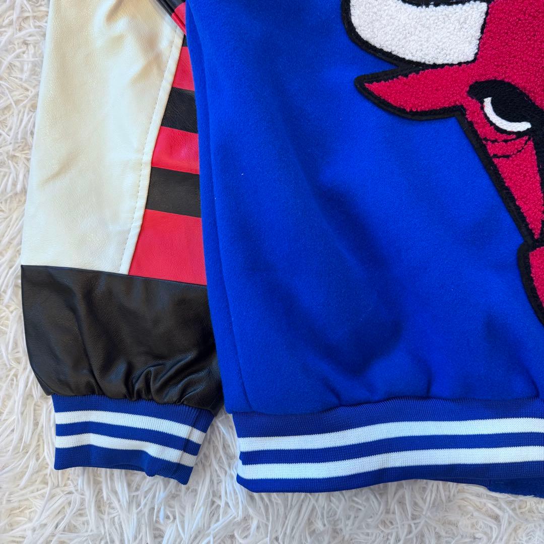 Ryouhei様 スターター NBA ブルズ 派手 レザー 切替 スタジャン