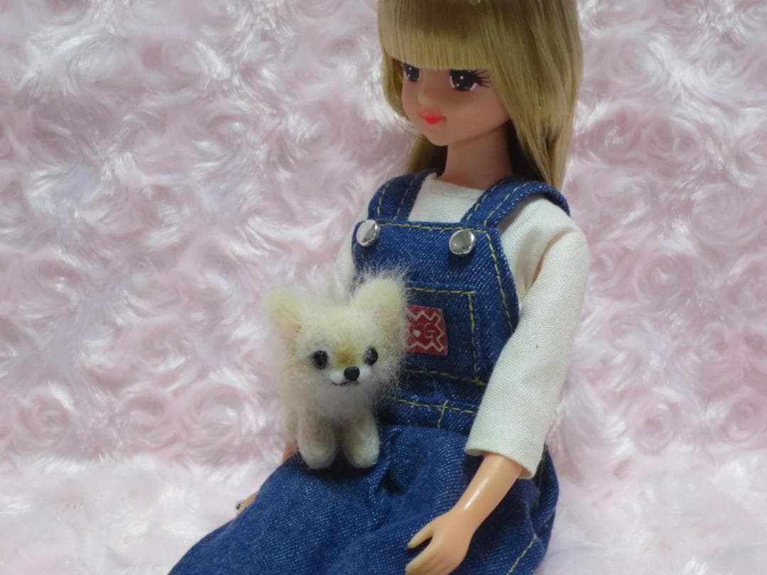 羊毛フェルト 犬 チワワ チョコタン パーティーカラー ミニチュアドールハウス