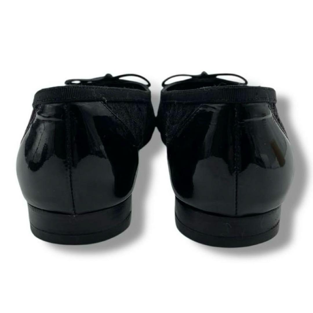 美品 CHANEL シャネル フラット バレエシューズ レース ココマーク 黒