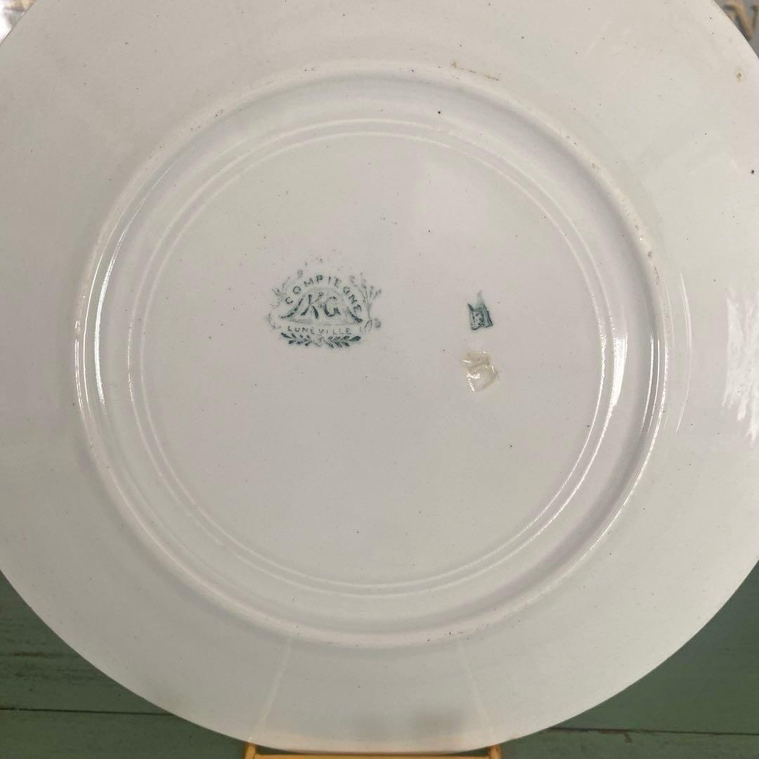 リュネヴィル　lunéville 白鳥やカメオ柄のプレート　フランスアンティーク