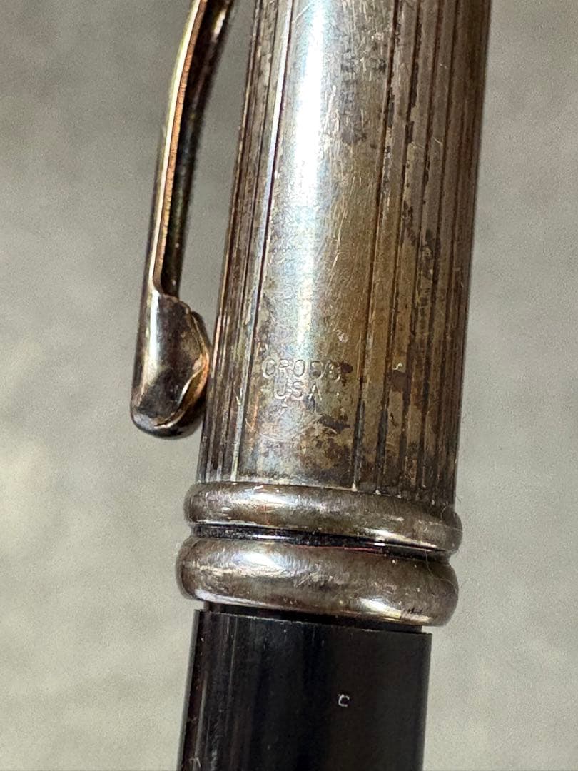 CROSS TOWNSEND/タキシード　シルバーブラックラッカー　ボールペン