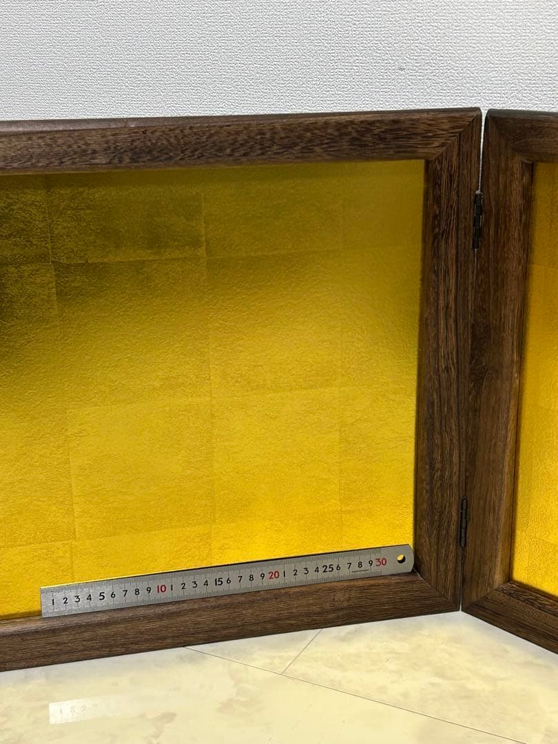 超美品　特大　お雛様　親王飾り用　総焼桐　①屏風金箔15号②飾台(竜鬢畳)40号