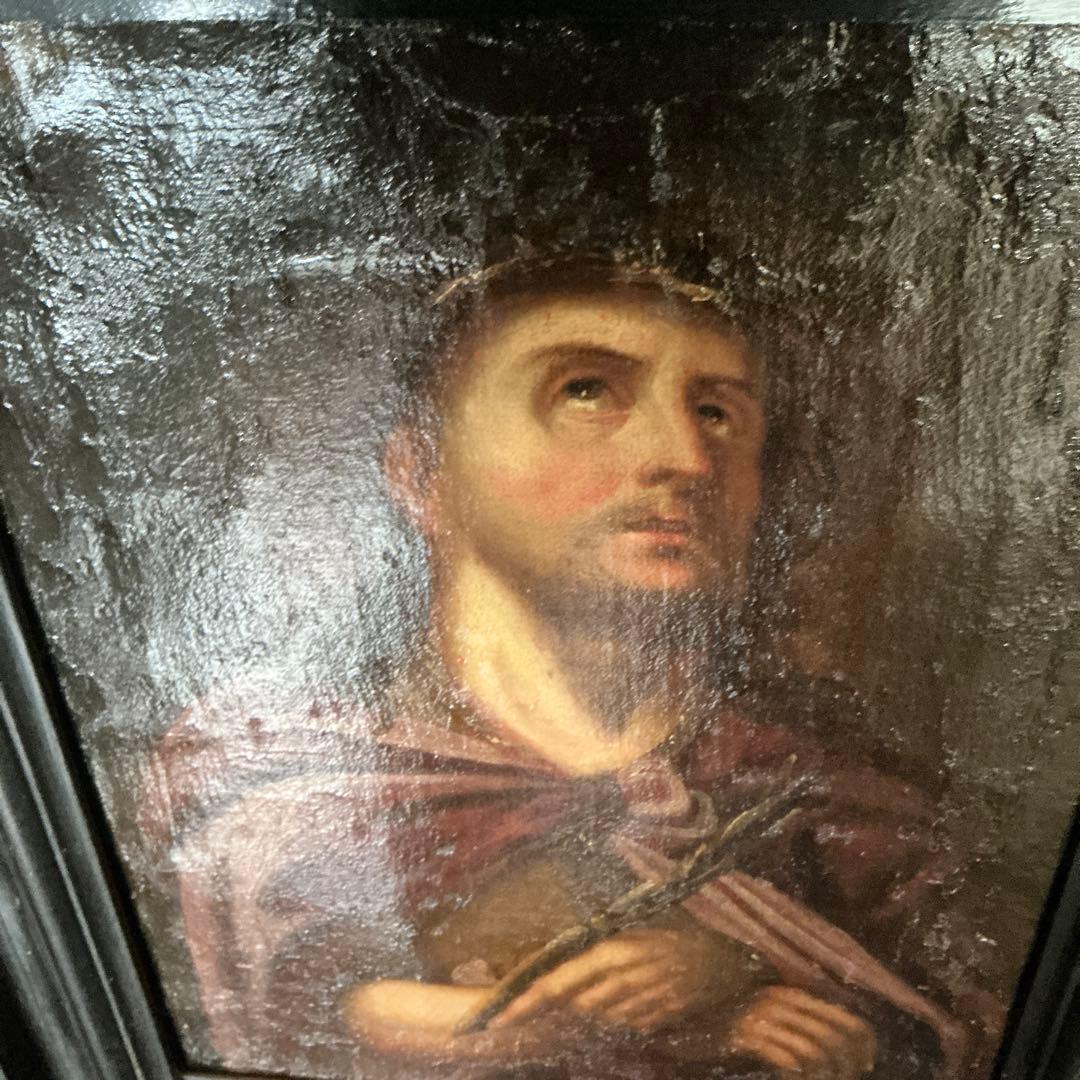 17世紀スペイン絵画　作者不明　本物　宗教画　アート　アンティーク絵画　油彩画