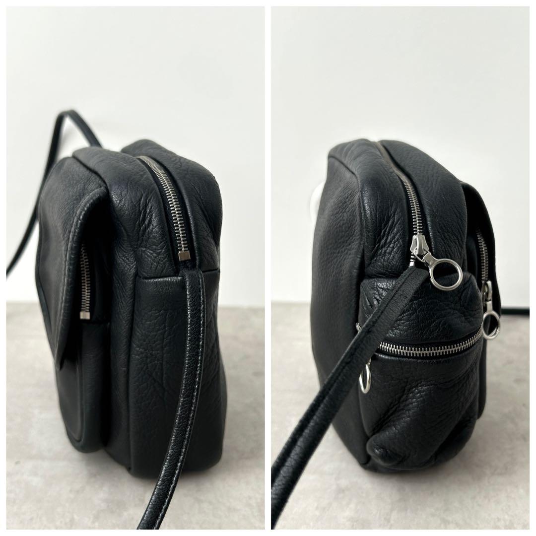 【美品】Aeta アエタ ディアレザー ショルダーポーチ DA05 ブラック 黒