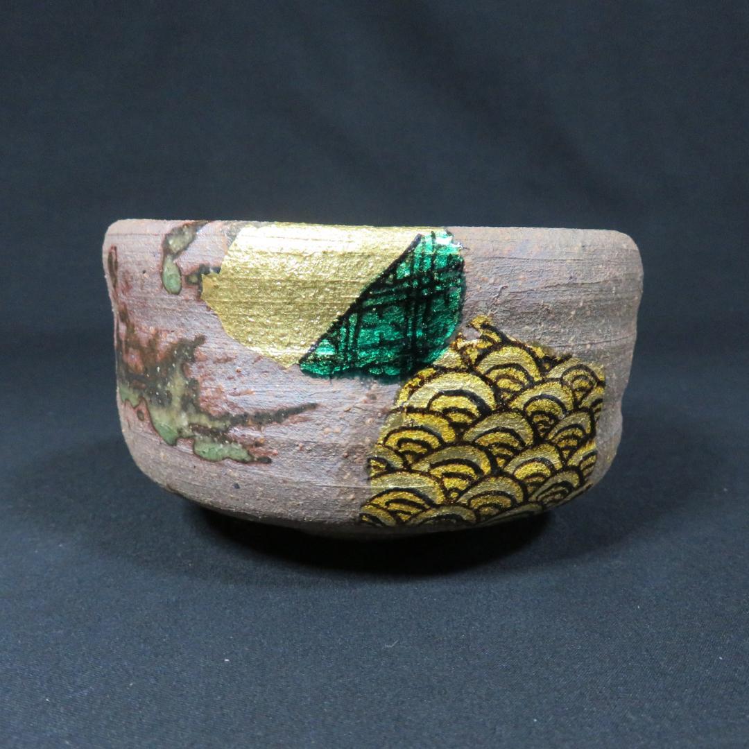 茶碗 九谷 小紋 雪月花 木箱 銘 共箱 茶道具 茶器 抹茶碗