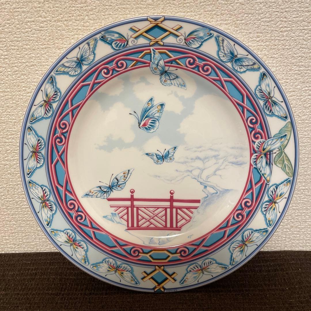 エルメス　ジャルダン・ド・パピヨン　ディナープレート　23.5cm