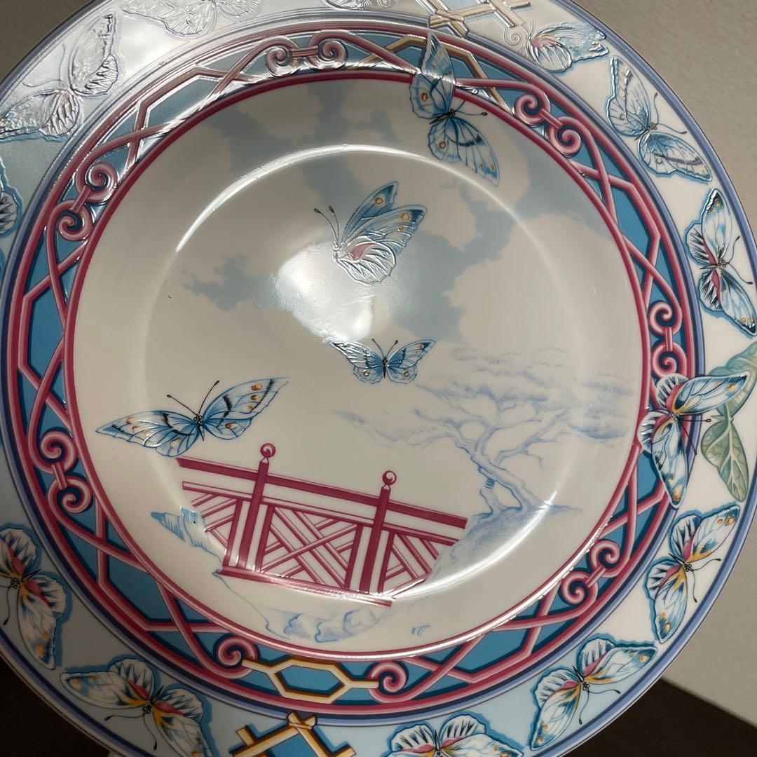 エルメス　ジャルダン・ド・パピヨン　ディナープレート　23.5cm
