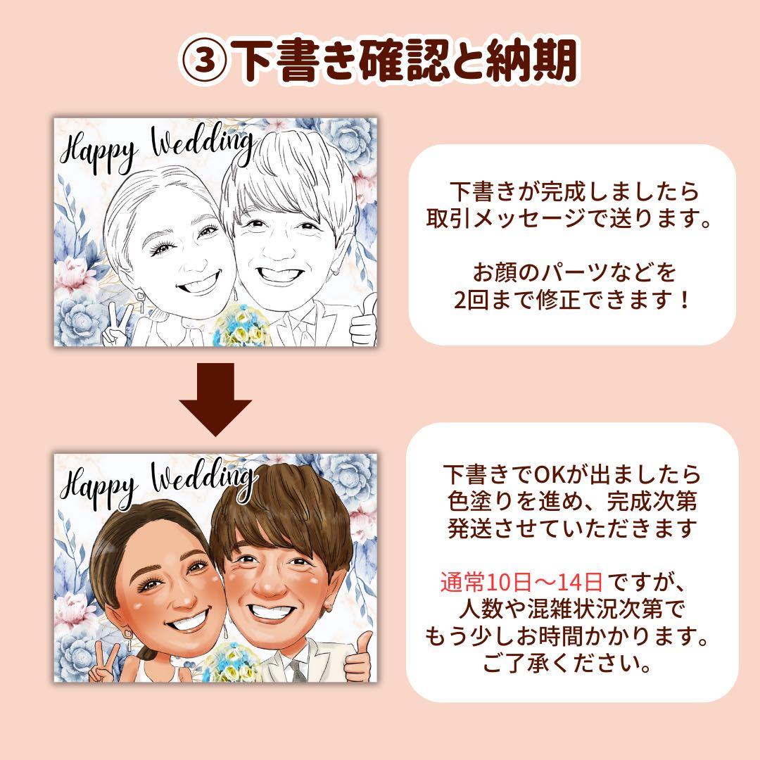 1名さま　A4サイズ ホワイトフレーム【似顔絵オーダー】7/31まで