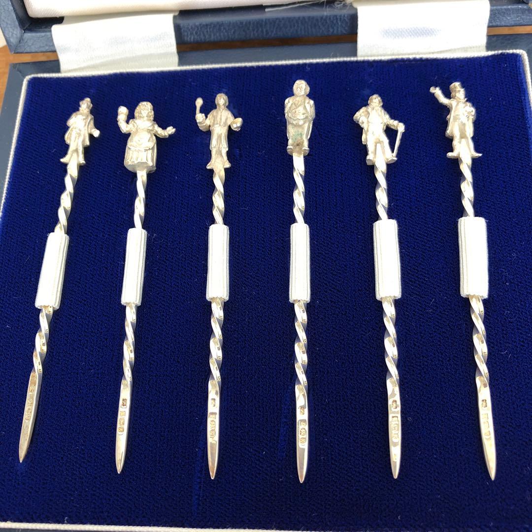 マッピン＆ウェッブ　純銀製　チェリースティック6本　フルーツピック 　シルバー