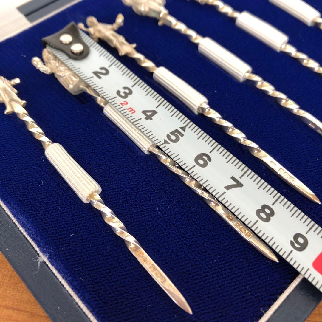 マッピン＆ウェッブ　純銀製　チェリースティック6本　フルーツピック 　シルバー