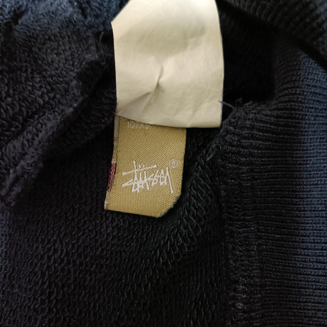 【人気デザイン】00s STUSSY スタジャン パイルロゴ刺繍 ネイビー