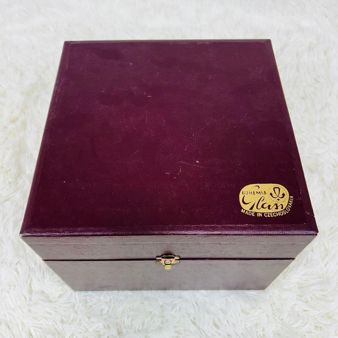 BOHEMIA チェコスロバキア製 ピンクガラス フラワーベース 金彩 グラス