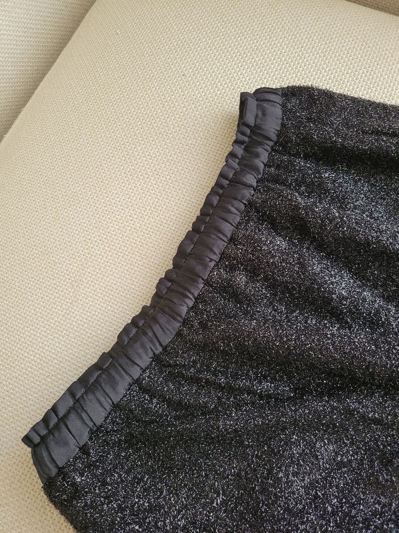 【sunu】BLAMINK 翁安芸さん着用 黒ラメ ドローストパンツ