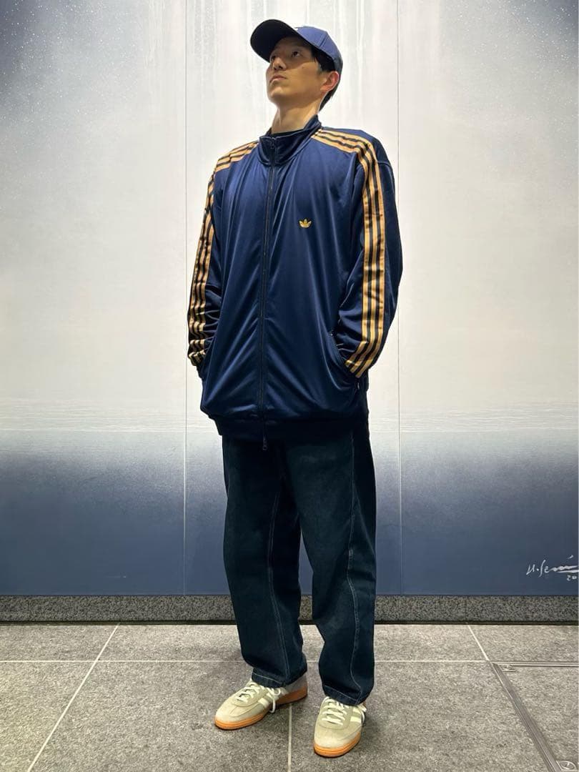 新品 アディダスオリジナルス ファイヤーバード セットアップ ネイビー 2XL