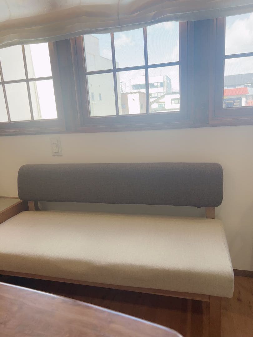 値下げ！noraノラアンジーメレダイニングチェアベンチ木 生地椅子いす