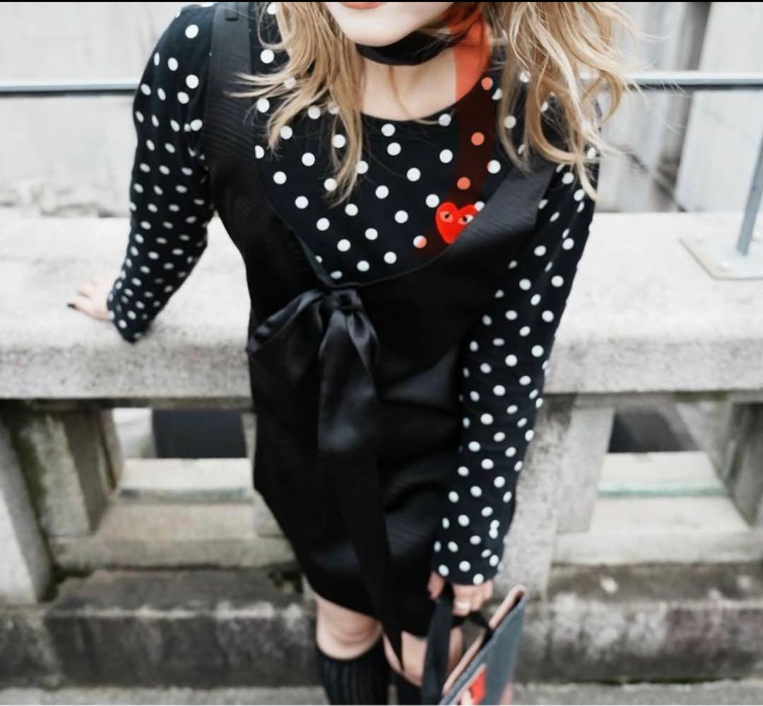 プレイコムデギャルソン ロンT ドット柄 黒 COMME des GARÇONS