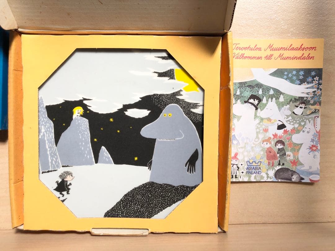 未使用　ARABIA 限定品　ムーミン　八角形プレート5/6＋フィンランド航空