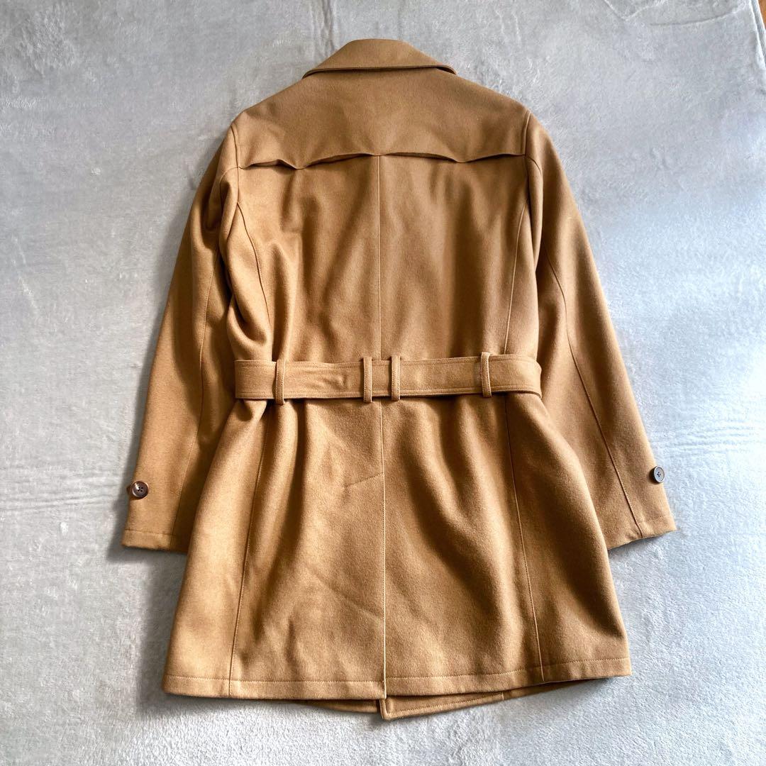 美品 PS Paul Smith トレンチコート ダブル カシミヤ混 キャメル