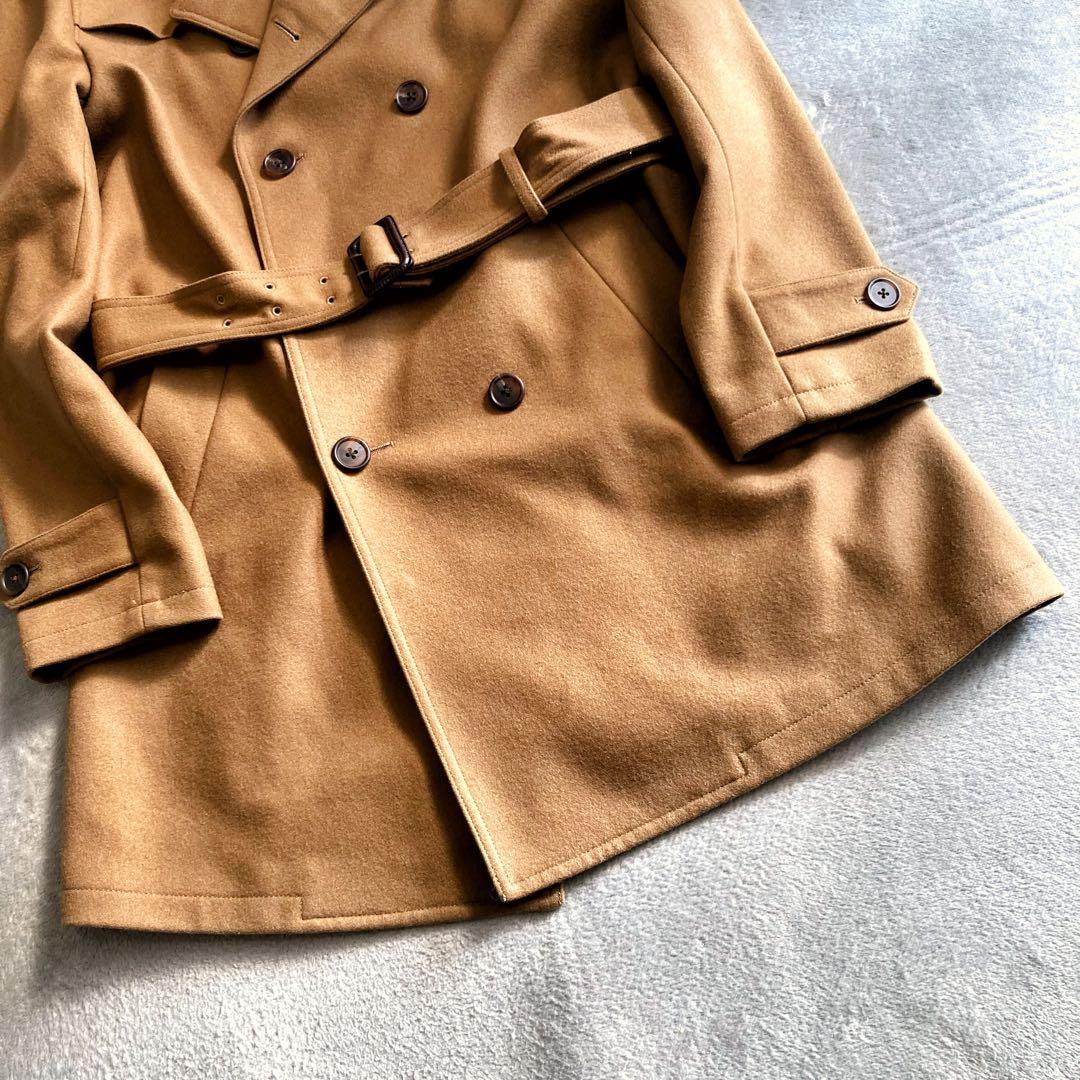 美品 PS Paul Smith トレンチコート ダブル カシミヤ混 キャメル