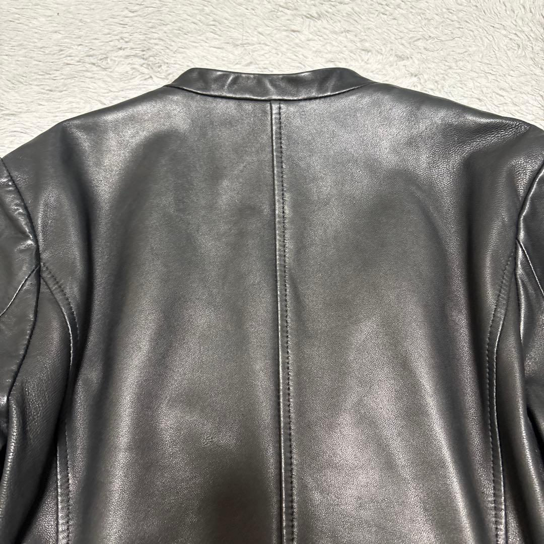 LAUTREAMONT 本革　ラム　レザージャケット　ノーカラー　襟無　Lサイズ