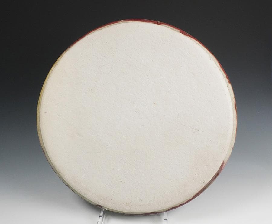 民芸 辰砂草花図皿