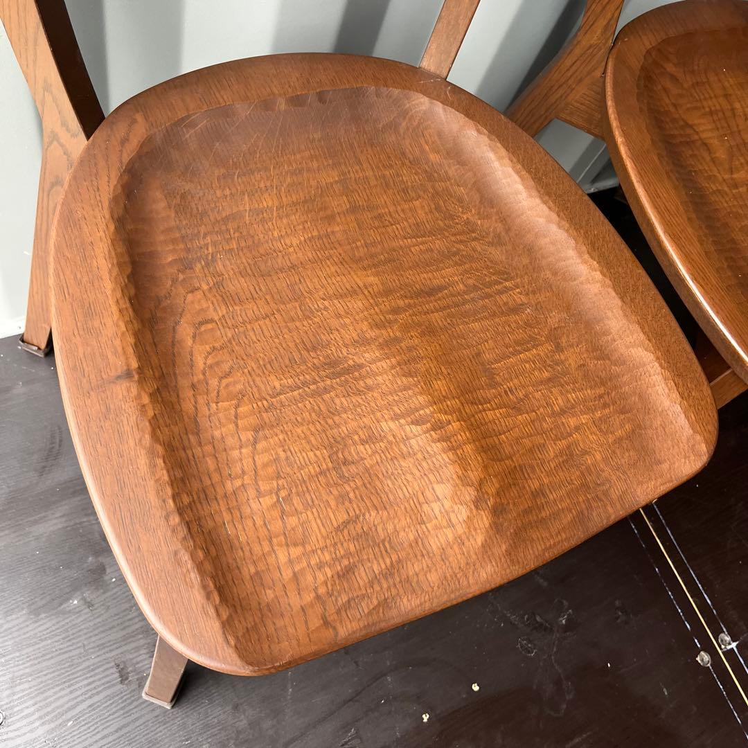 取付無料！葉山家具 天然木ナラ材 北欧風ナチュラルダイニングチェア2脚✨